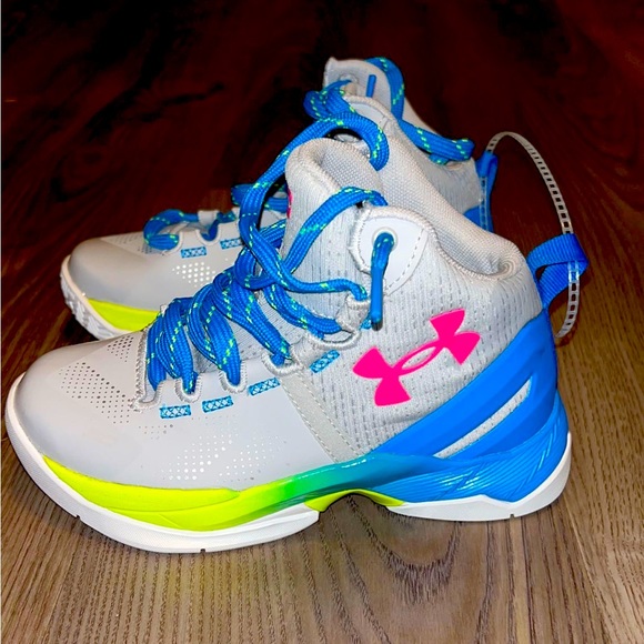 Gray Boys Under Armour Curry 2 basketball shoes. pre school size 12K BRAND NEW! - Picture 1 of 3